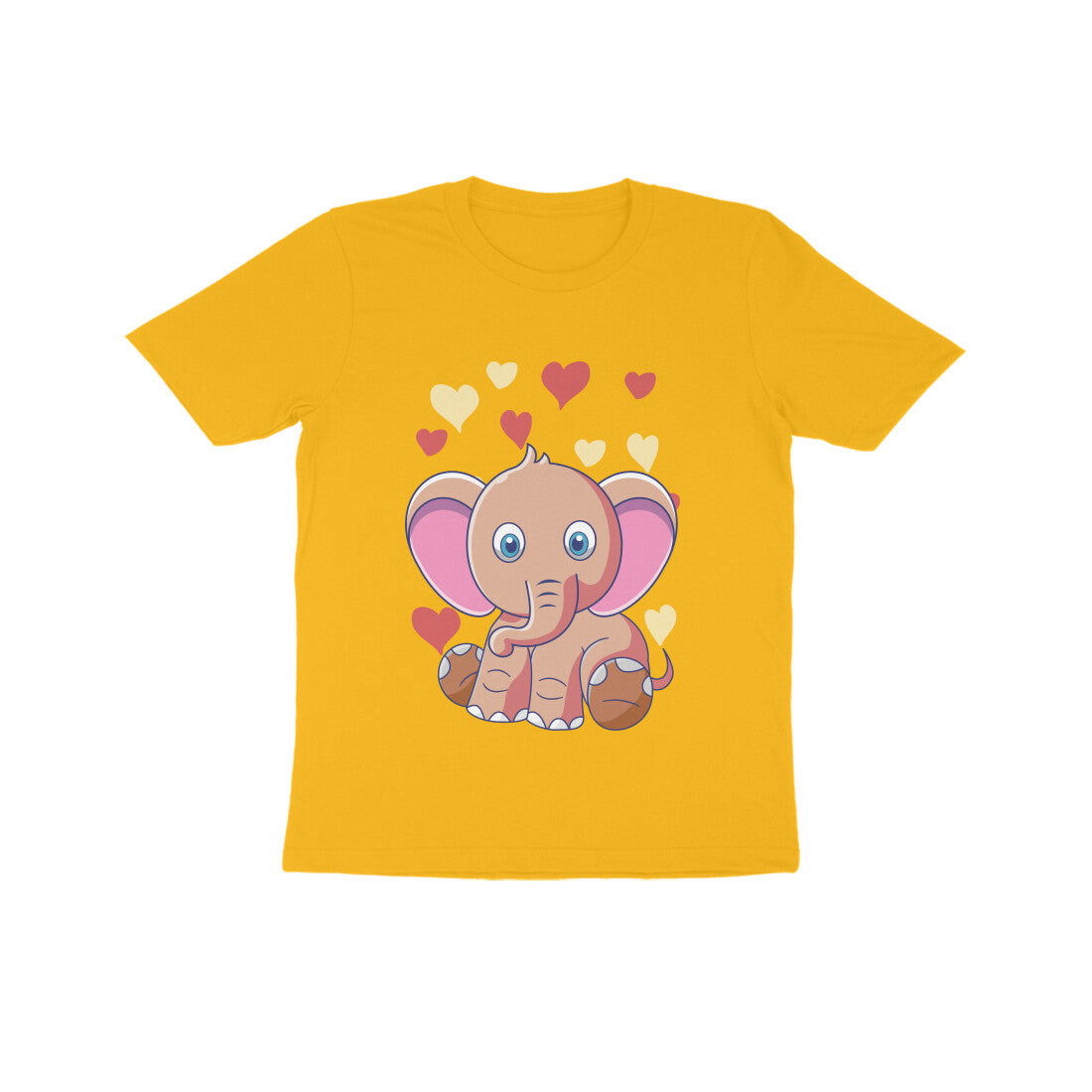Kids' Half Sleeve Round Neck Tshirt β Cute Elephant puraidoprints