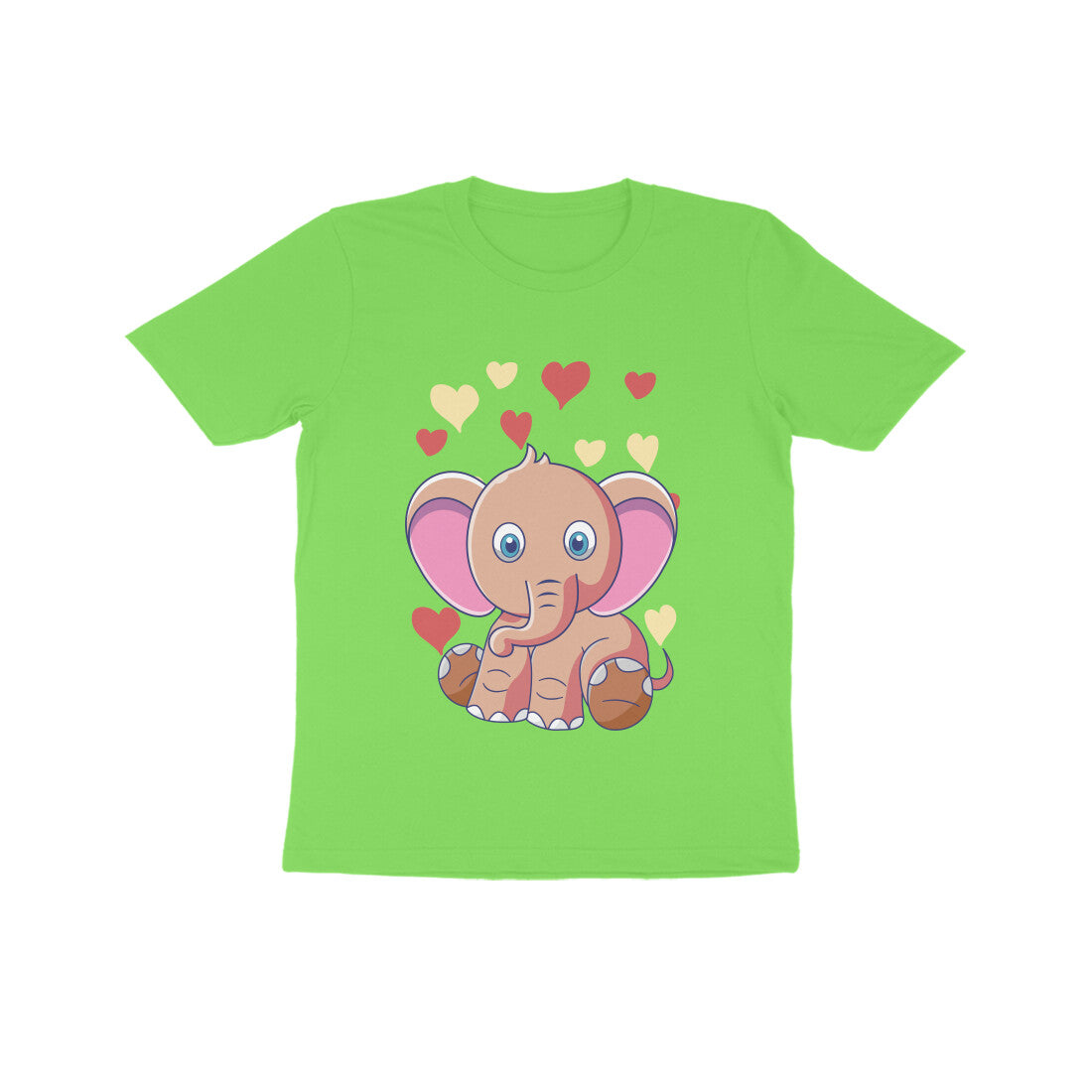 Kids' Half Sleeve Round Neck Tshirt β Cute Elephant puraidoprints