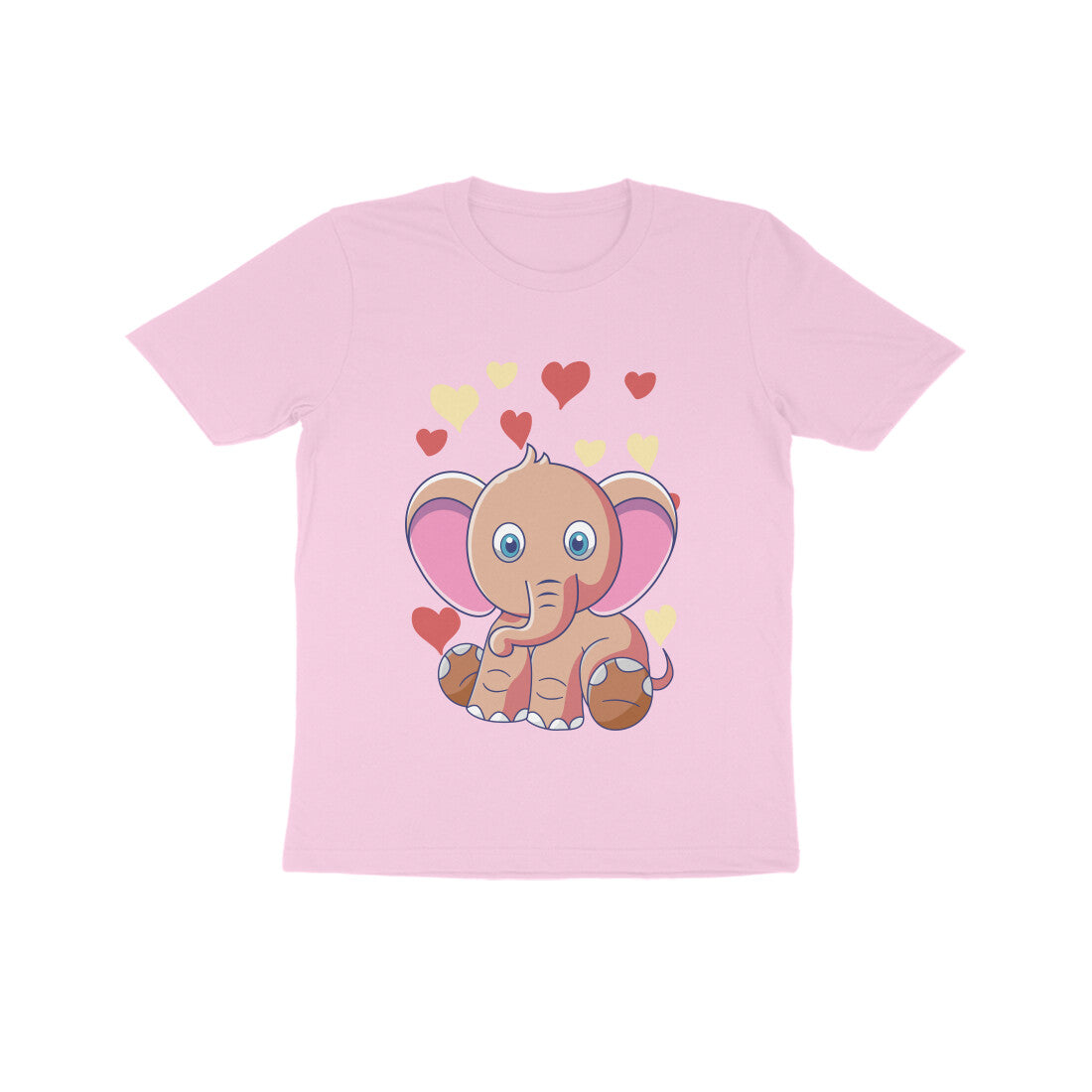 Kids' Half Sleeve Round Neck Tshirt β Cute Elephant puraidoprints