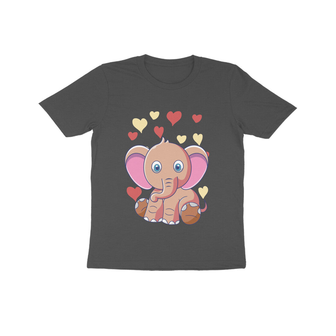 Kids' Half Sleeve Round Neck Tshirt β Cute Elephant puraidoprints