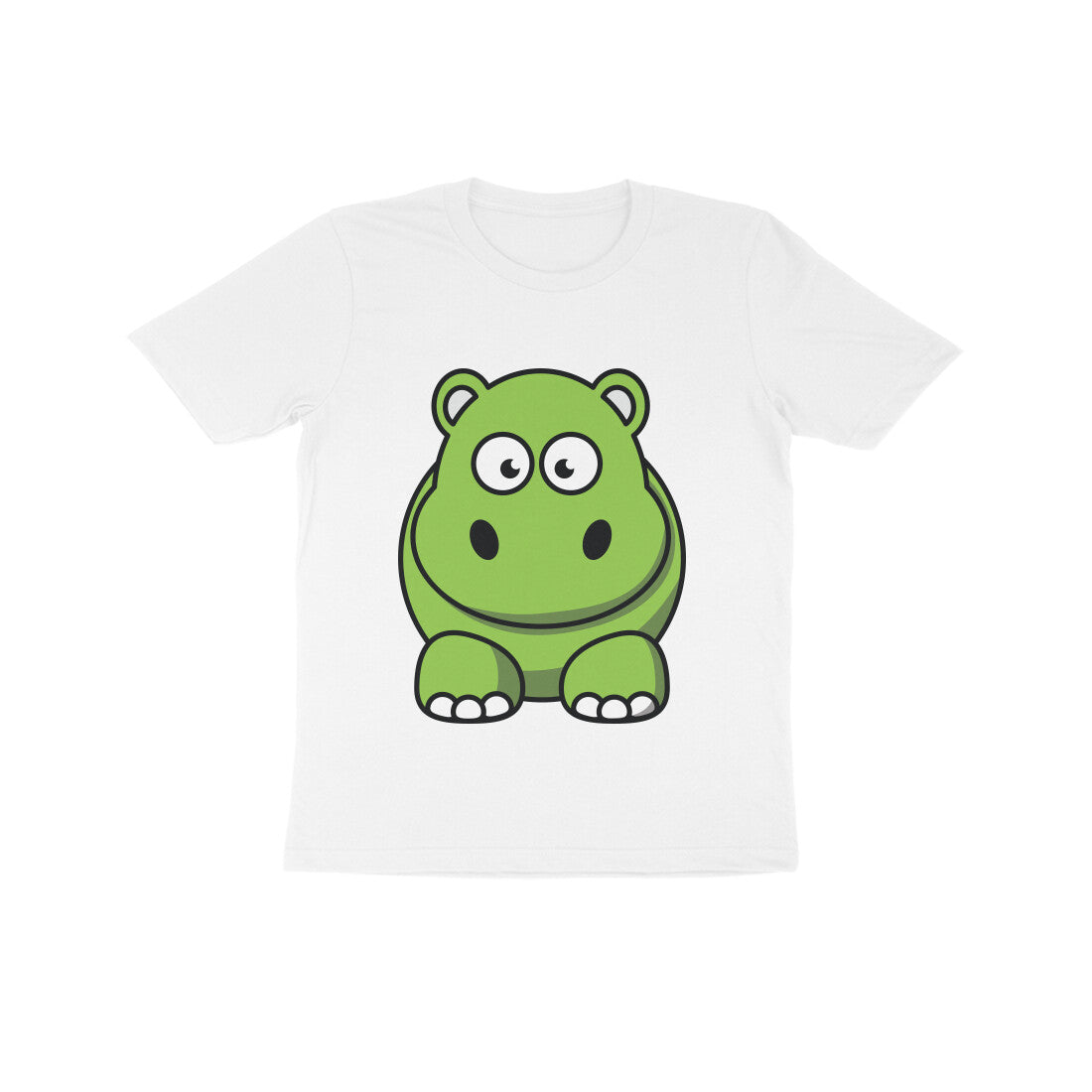 Kids' Half Sleeve Round Neck Tshirt β Cute Hippo puraidoprints
