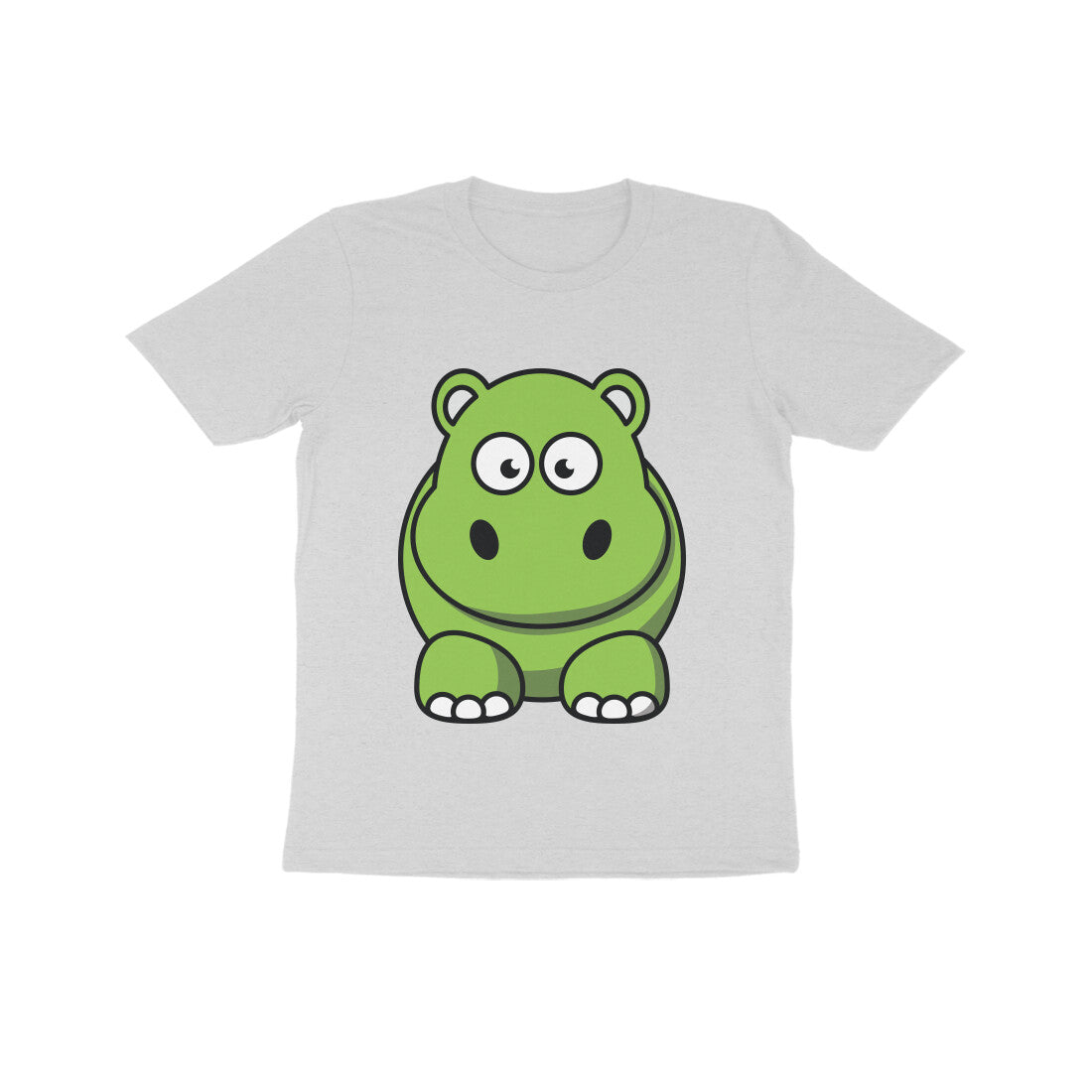 Kids' Half Sleeve Round Neck Tshirt β Cute Hippo puraidoprints