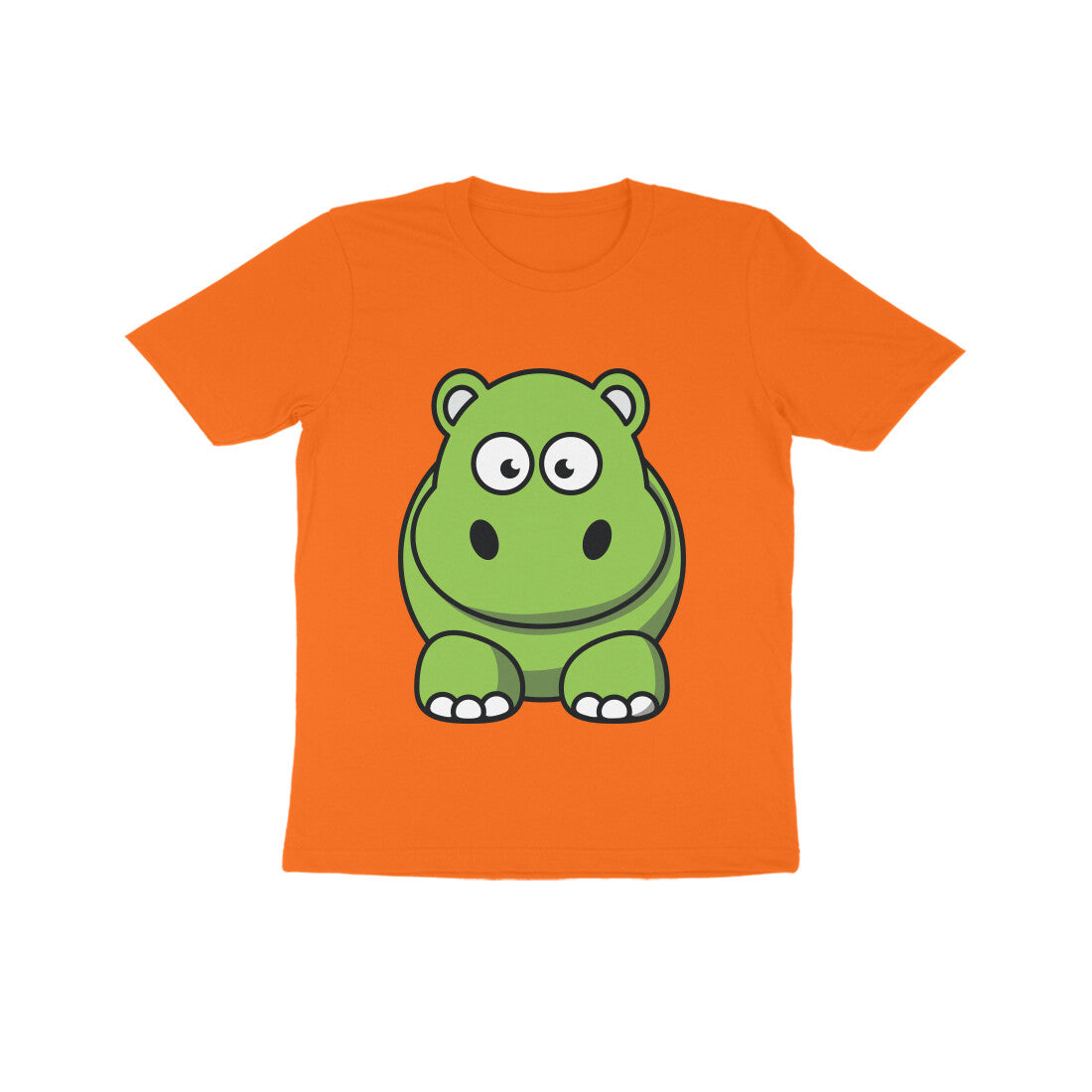 Kids' Half Sleeve Round Neck Tshirt β Cute Hippo puraidoprints