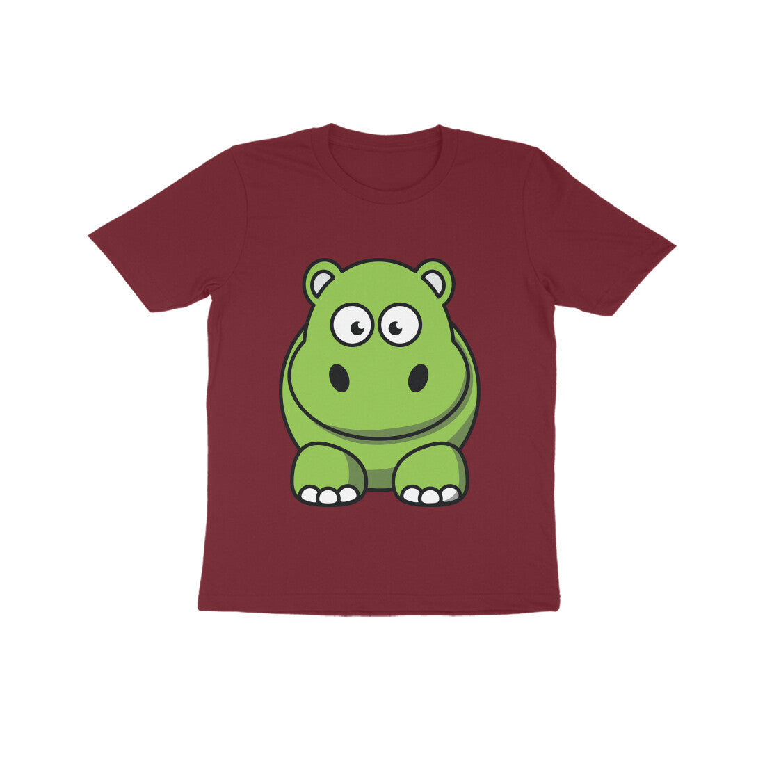 Kids' Half Sleeve Round Neck Tshirt β Cute Hippo puraidoprints