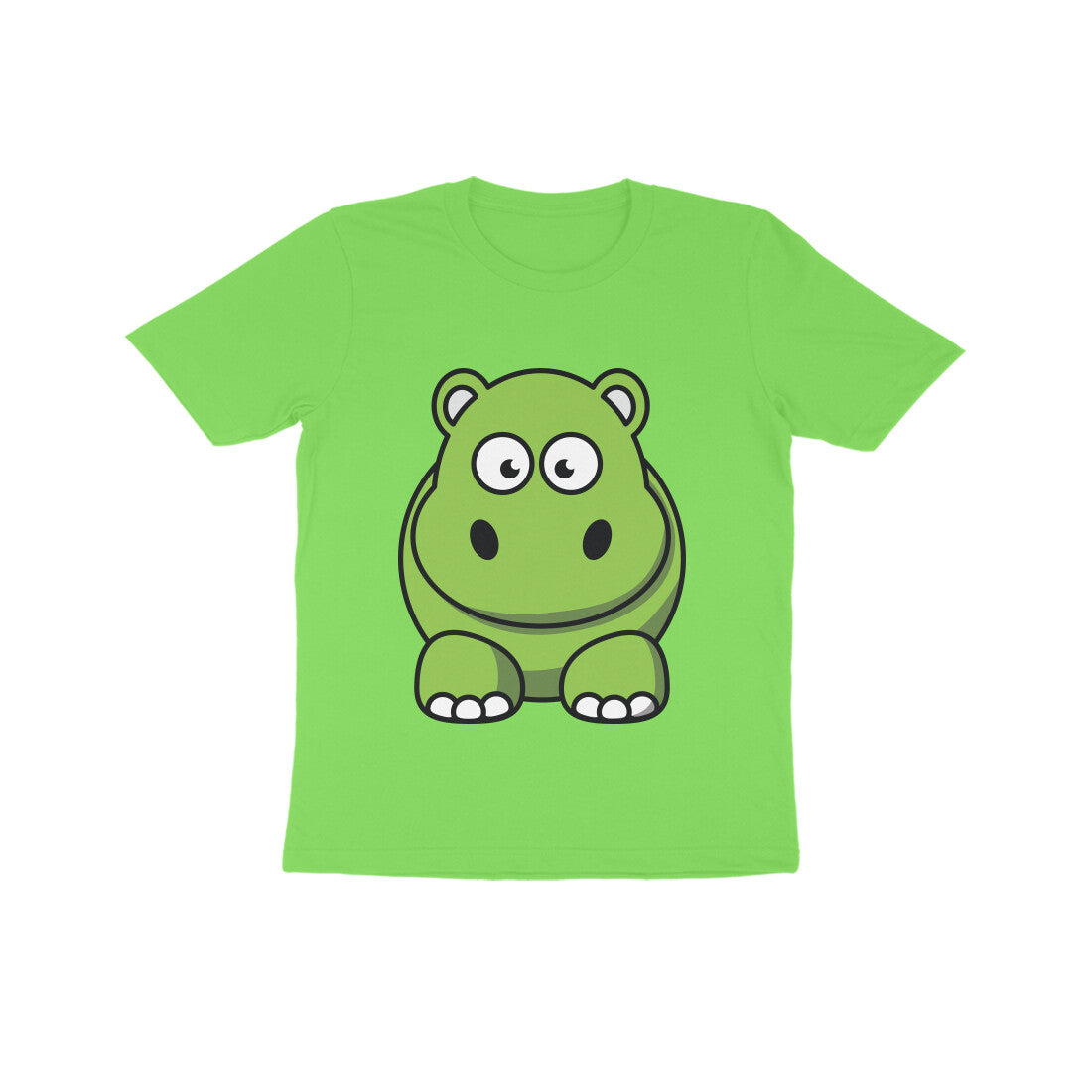 Kids' Half Sleeve Round Neck Tshirt β Cute Hippo puraidoprints