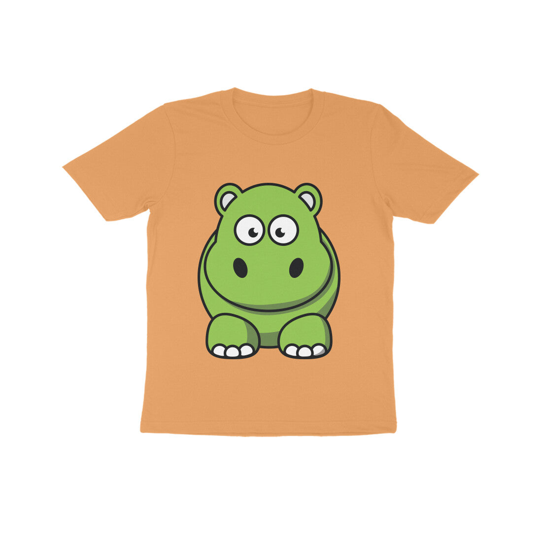 Kids' Half Sleeve Round Neck Tshirt β Cute Hippo puraidoprints