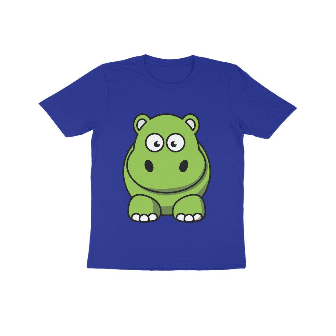 Kids' Half Sleeve Round Neck Tshirt β Cute Hippo puraidoprints