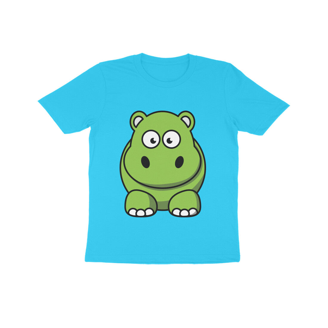 Kids' Half Sleeve Round Neck Tshirt β Cute Hippo puraidoprints