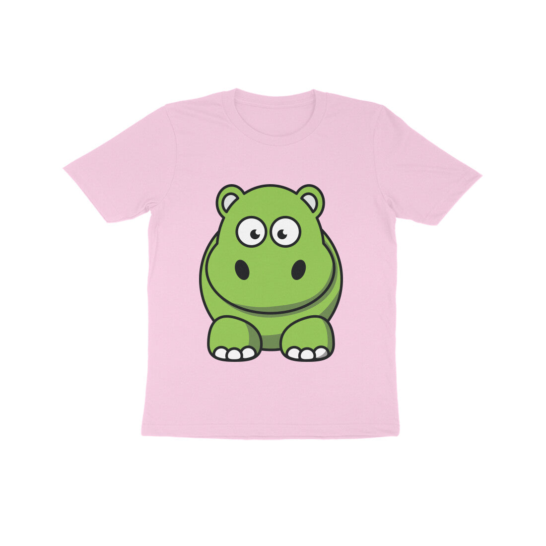 Kids' Half Sleeve Round Neck Tshirt β Cute Hippo puraidoprints