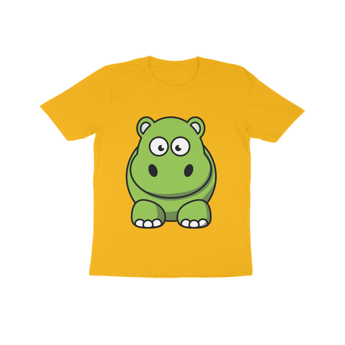 Kids' Half Sleeve Round Neck Tshirt β Cute Hippo puraidoprints