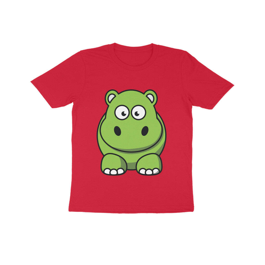 Kids' Half Sleeve Round Neck Tshirt β Cute Hippo puraidoprints