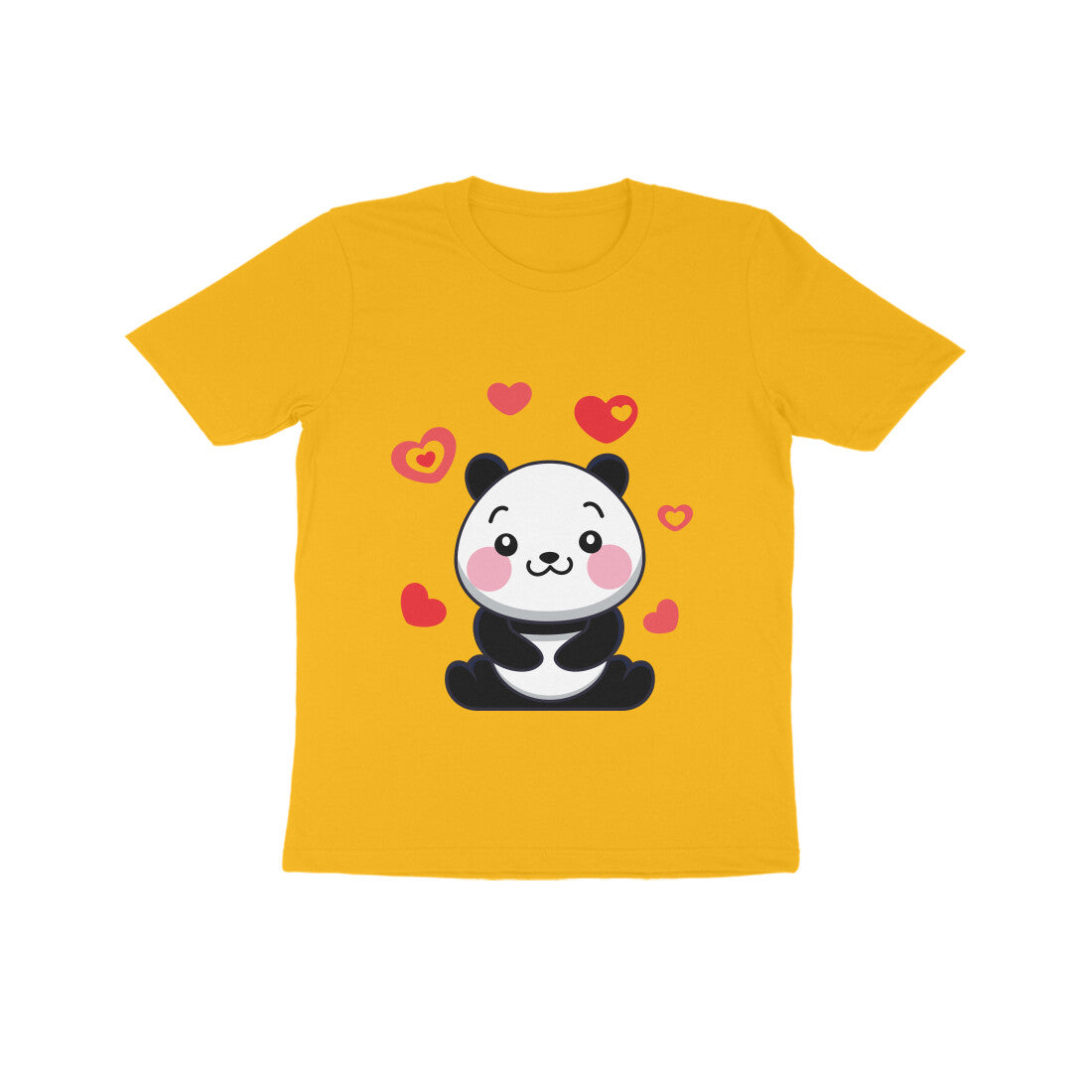 Kids' Half Sleeve Round Neck Tshirt β Cute Lovable Panda puraidoprints
