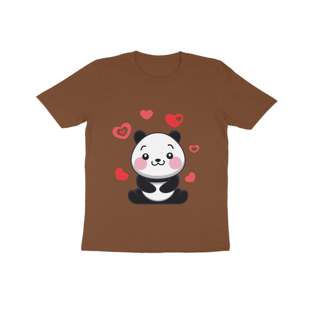Kids' Half Sleeve Round Neck Tshirt β Cute Lovable Panda puraidoprints