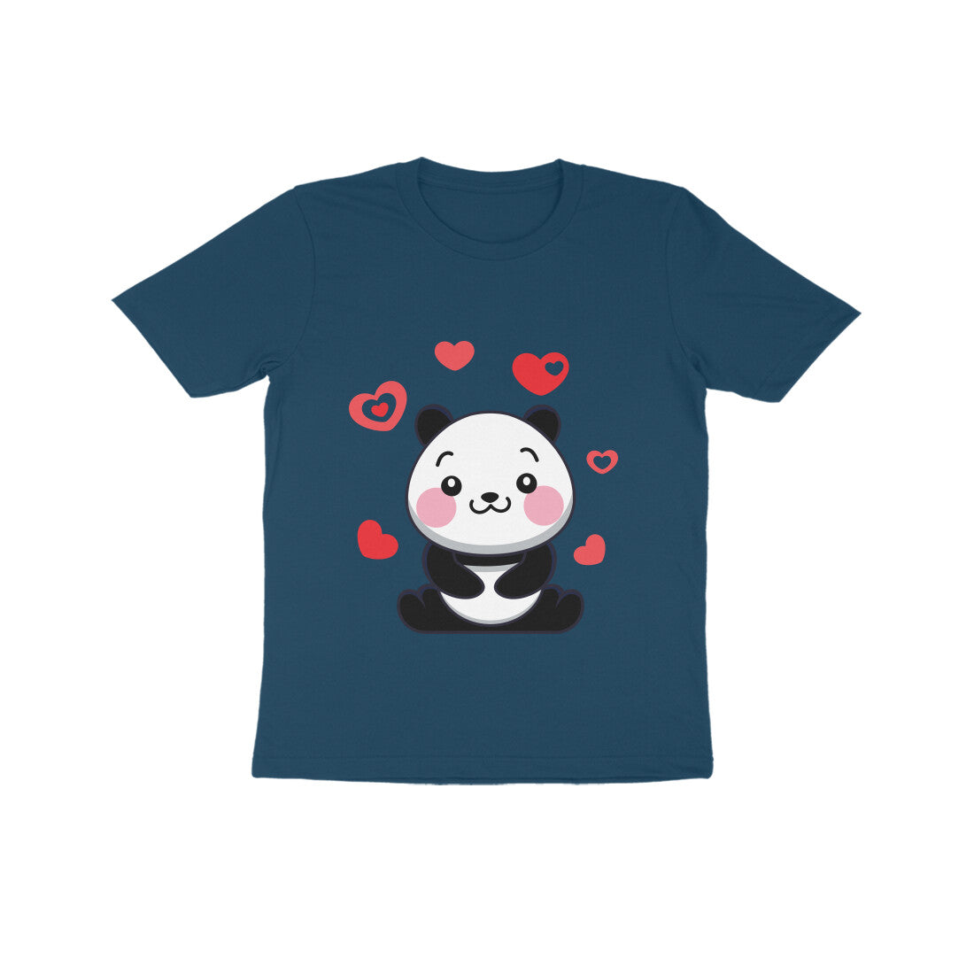 Kids' Half Sleeve Round Neck Tshirt β Cute Lovable Panda puraidoprints