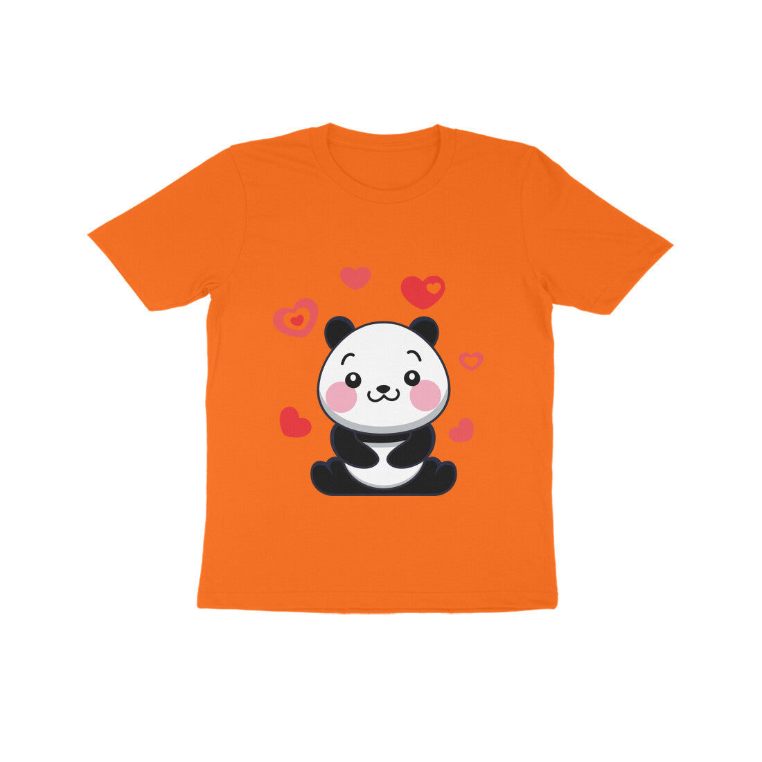 Kids' Half Sleeve Round Neck Tshirt β Cute Lovable Panda puraidoprints