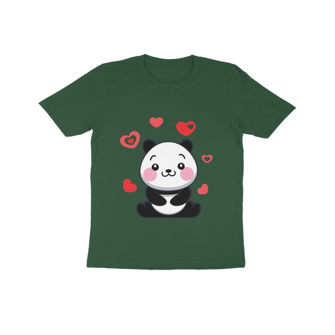 Kids' Half Sleeve Round Neck Tshirt β Cute Lovable Panda puraidoprints