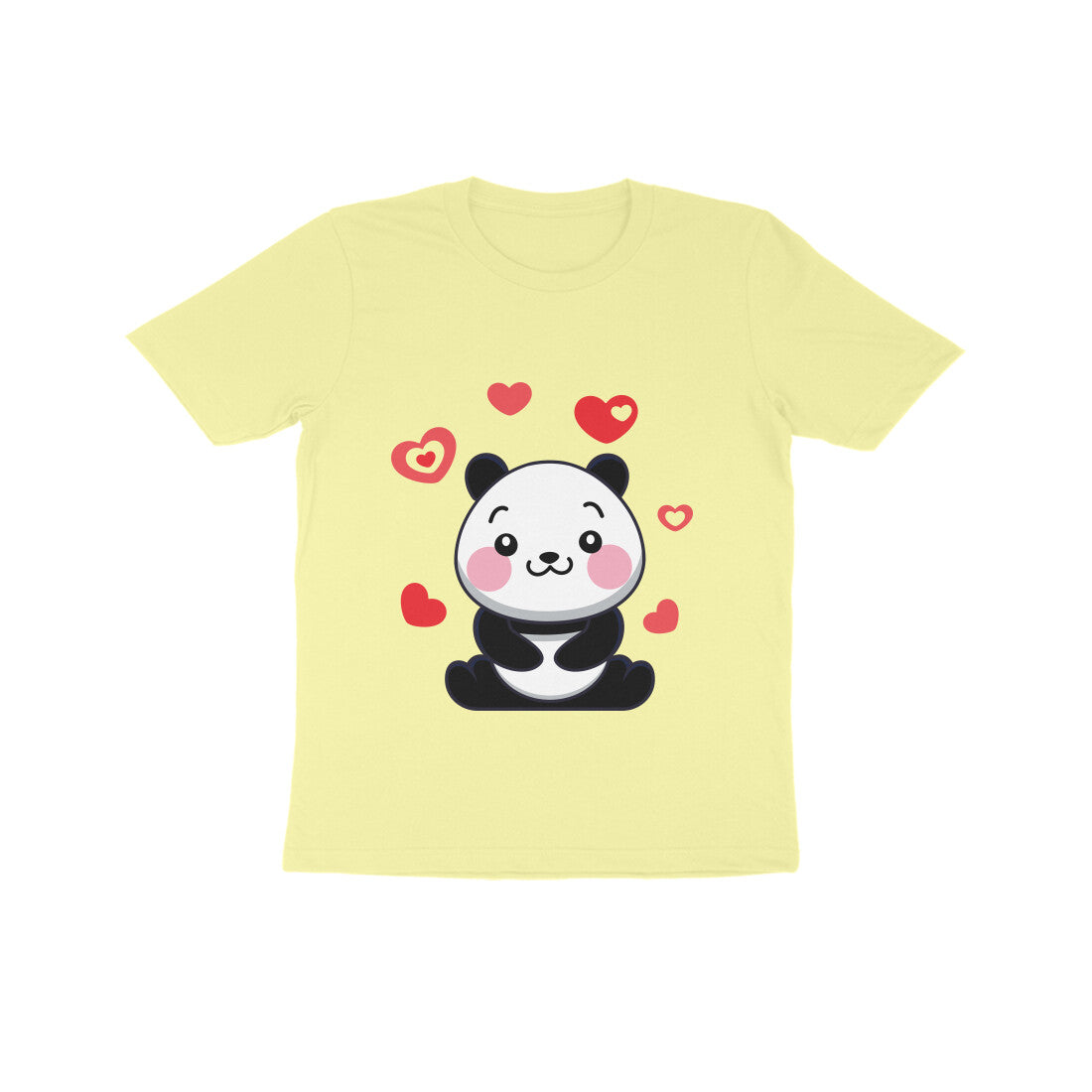 Kids' Half Sleeve Round Neck Tshirt β Cute Lovable Panda puraidoprints