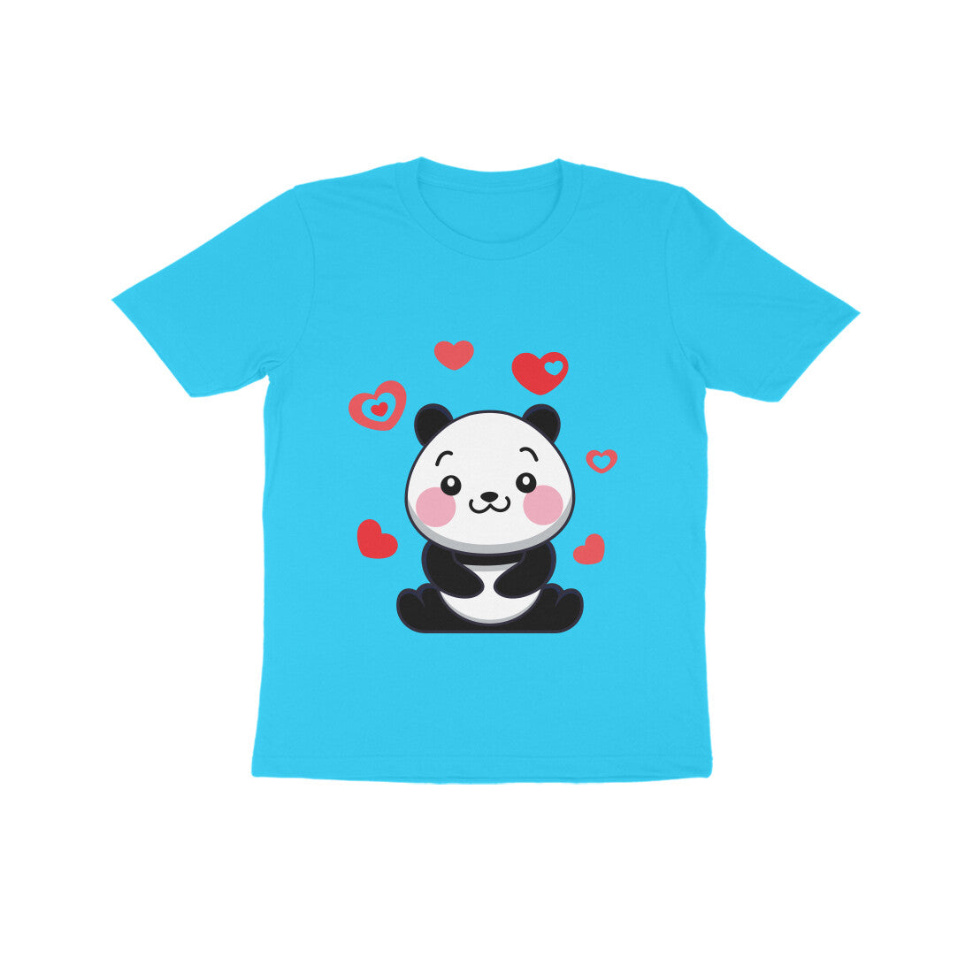Kids' Half Sleeve Round Neck Tshirt β Cute Lovable Panda puraidoprints