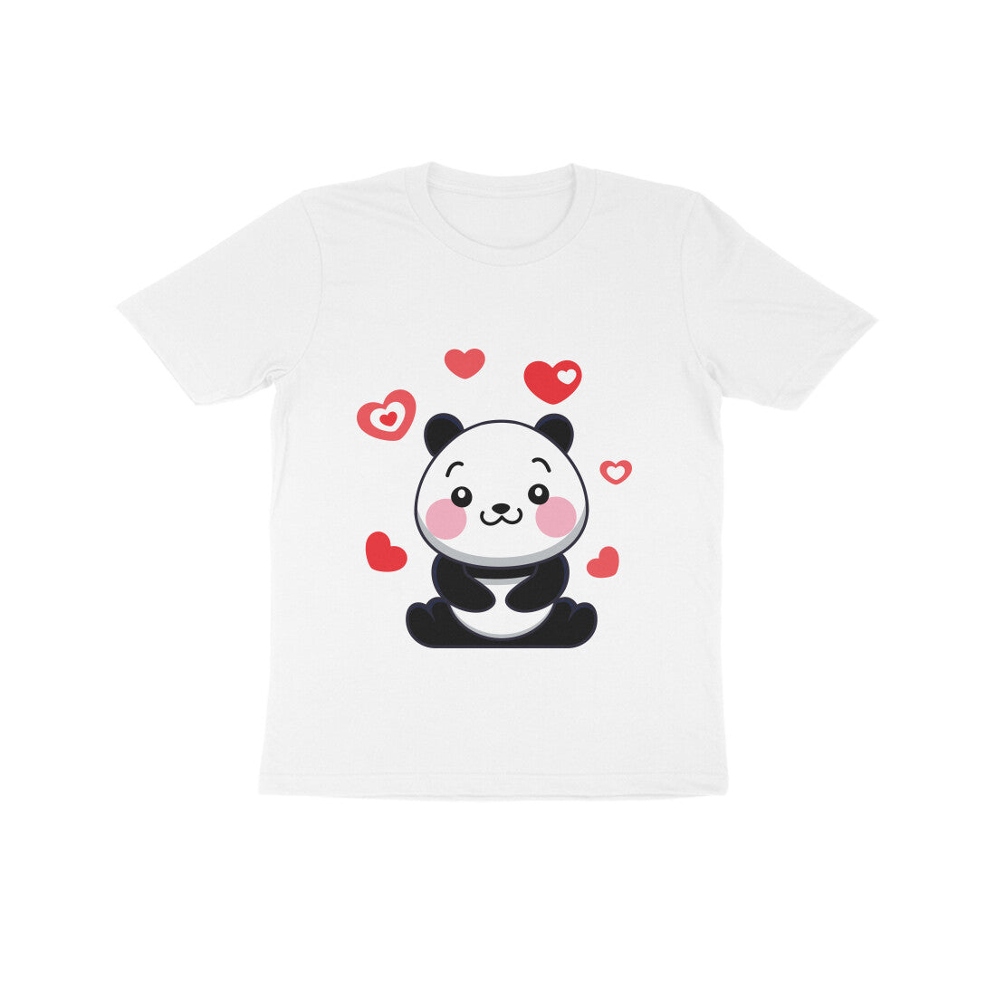 Kids' Half Sleeve Round Neck Tshirt β Cute Lovable Panda puraidoprints