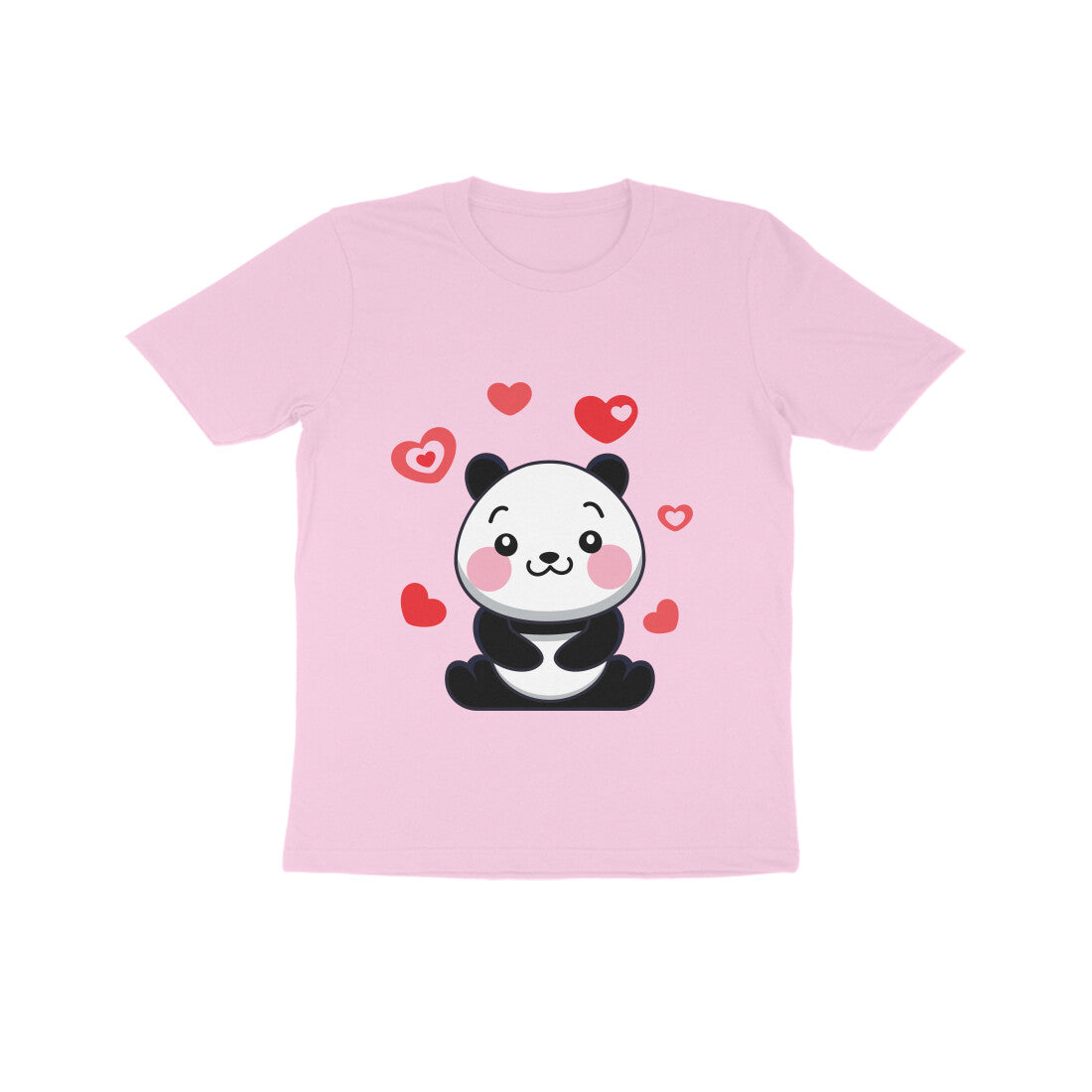 Kids' Half Sleeve Round Neck Tshirt β Cute Lovable Panda puraidoprints