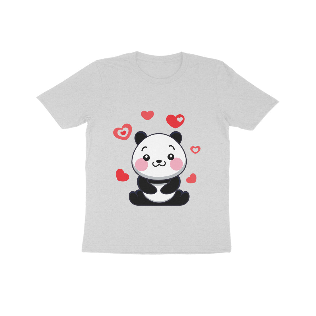 Kids' Half Sleeve Round Neck Tshirt β Cute Lovable Panda puraidoprints
