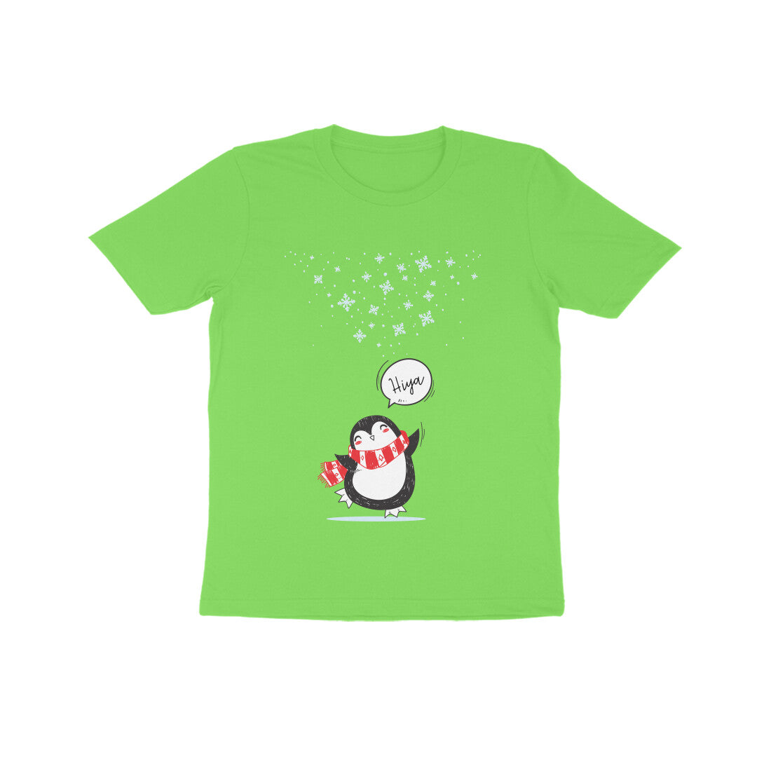 Kids' Half Sleeve Round Neck Tshirt β Cute Penguin puraidoprints