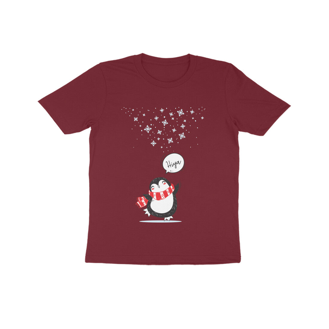 Kids' Half Sleeve Round Neck Tshirt β Cute Penguin puraidoprints