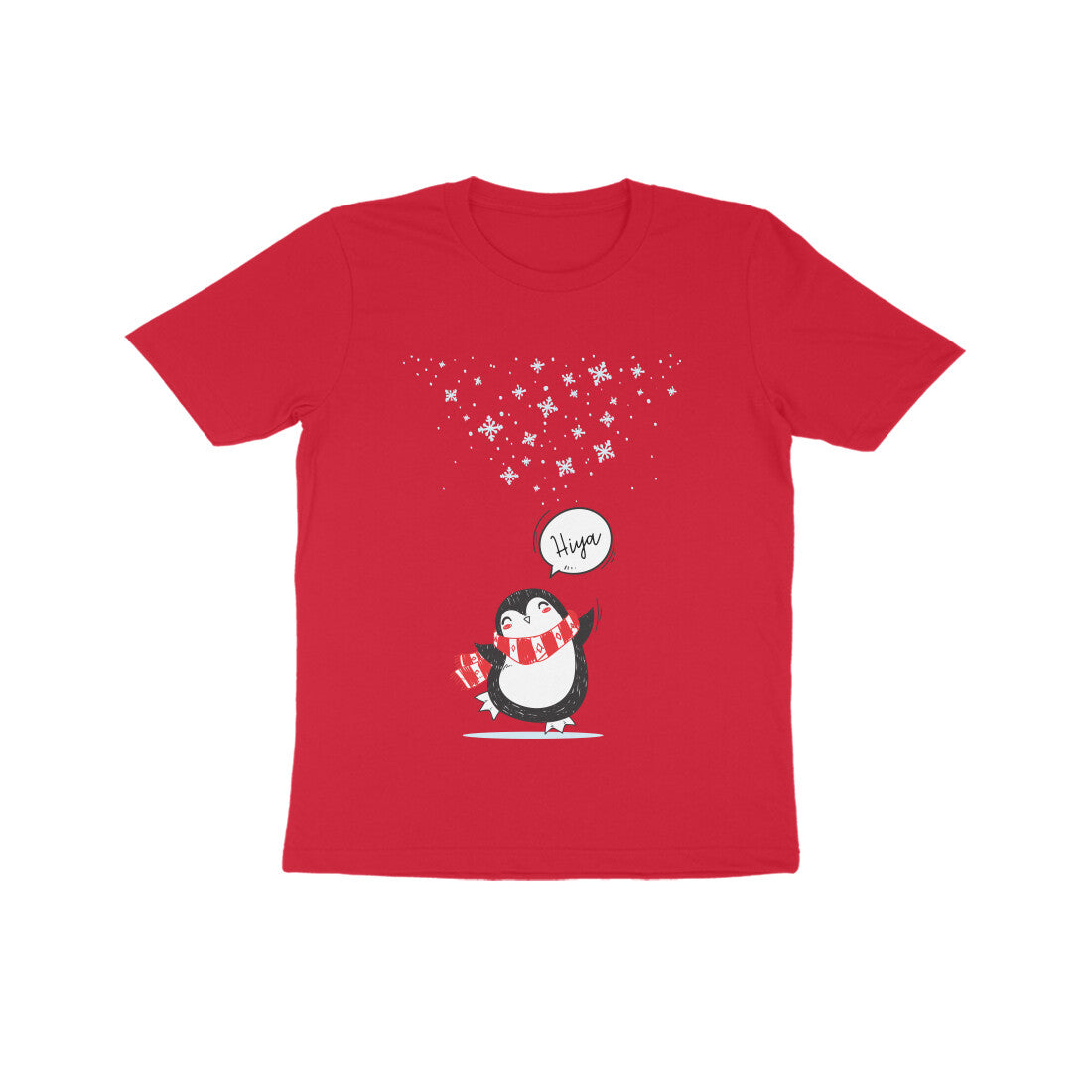 Kids' Half Sleeve Round Neck Tshirt β Cute Penguin puraidoprints