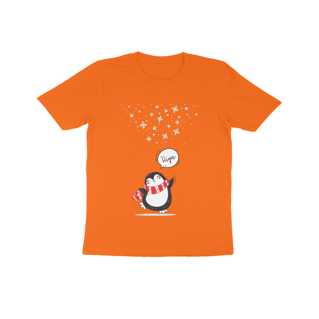 Kids' Half Sleeve Round Neck Tshirt β Cute Penguin puraidoprints