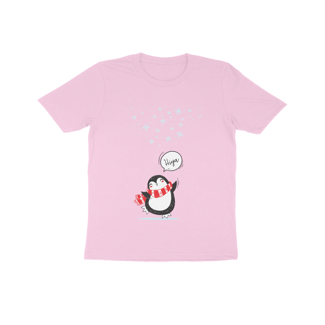Kids' Half Sleeve Round Neck Tshirt β Cute Penguin puraidoprints