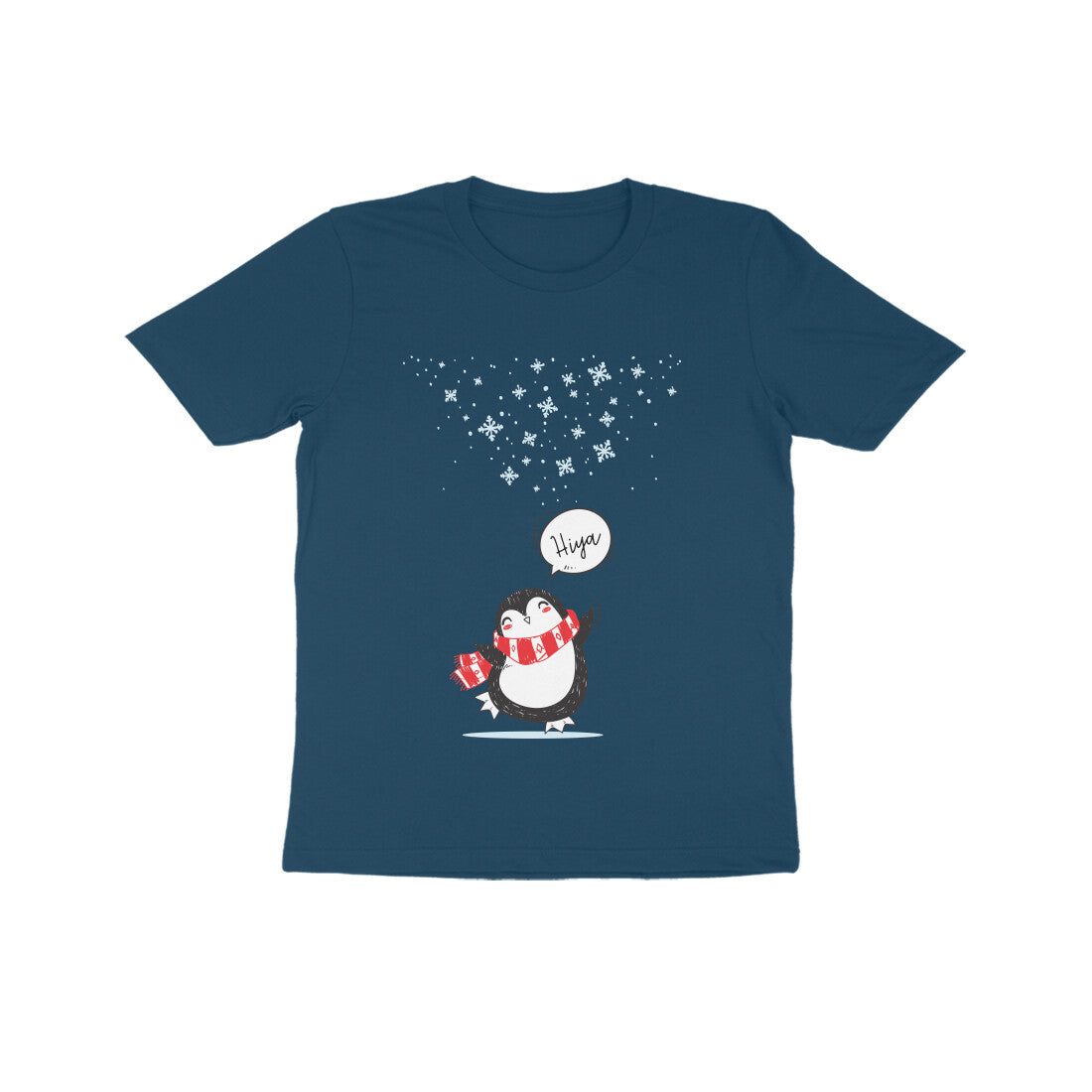 Kids' Half Sleeve Round Neck Tshirt β Cute Penguin puraidoprints
