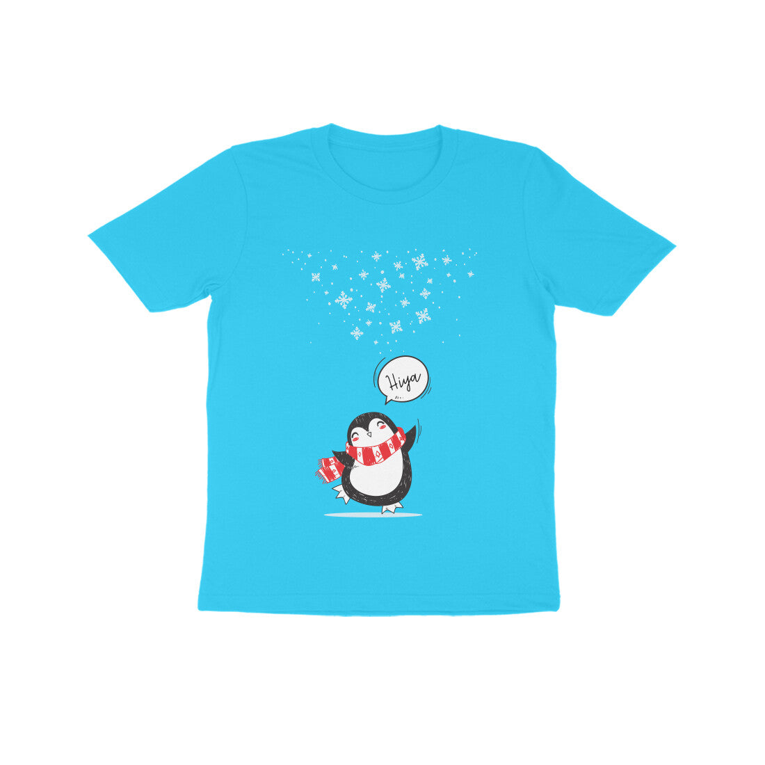 Kids' Half Sleeve Round Neck Tshirt β Cute Penguin puraidoprints