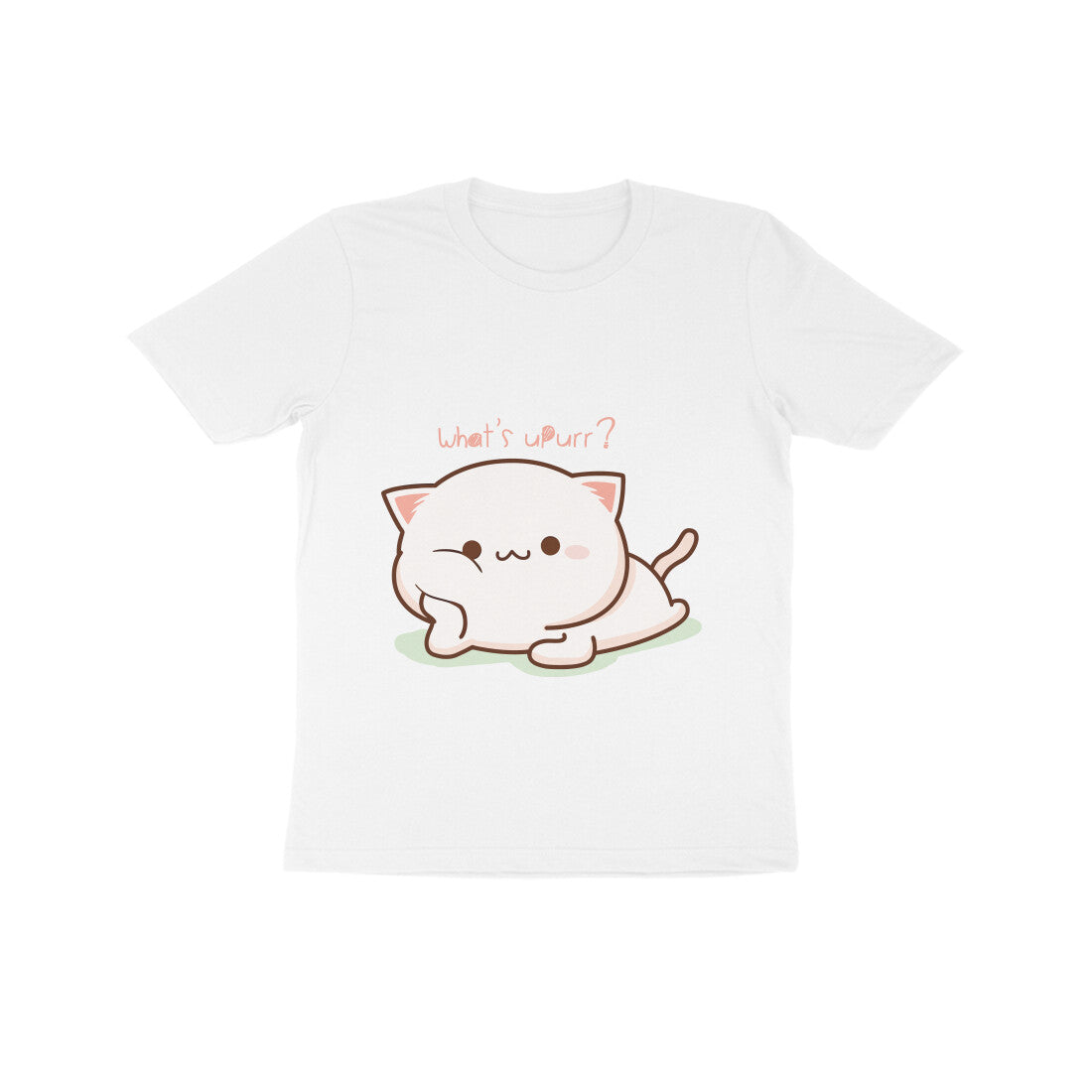 Kids' Half Sleeve Round Neck Tshirt – Cute What’s up cat puraidoprints