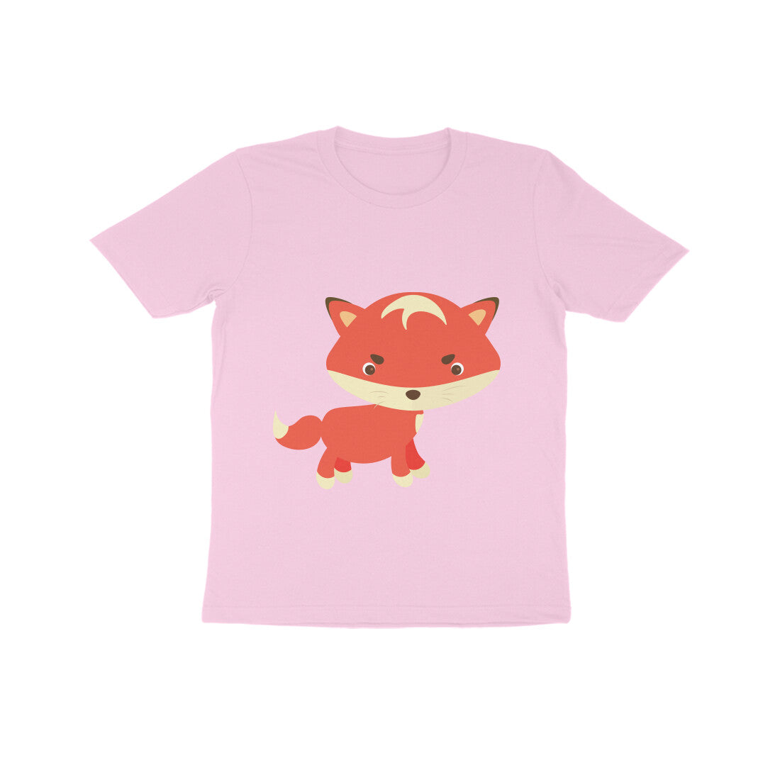 Kids' Half Sleeve Round Neck Tshirt β Cute fox puraidoprints