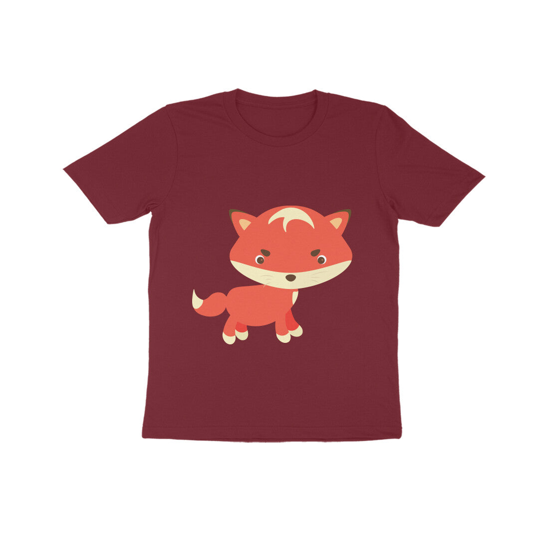 Kids' Half Sleeve Round Neck Tshirt β Cute fox puraidoprints