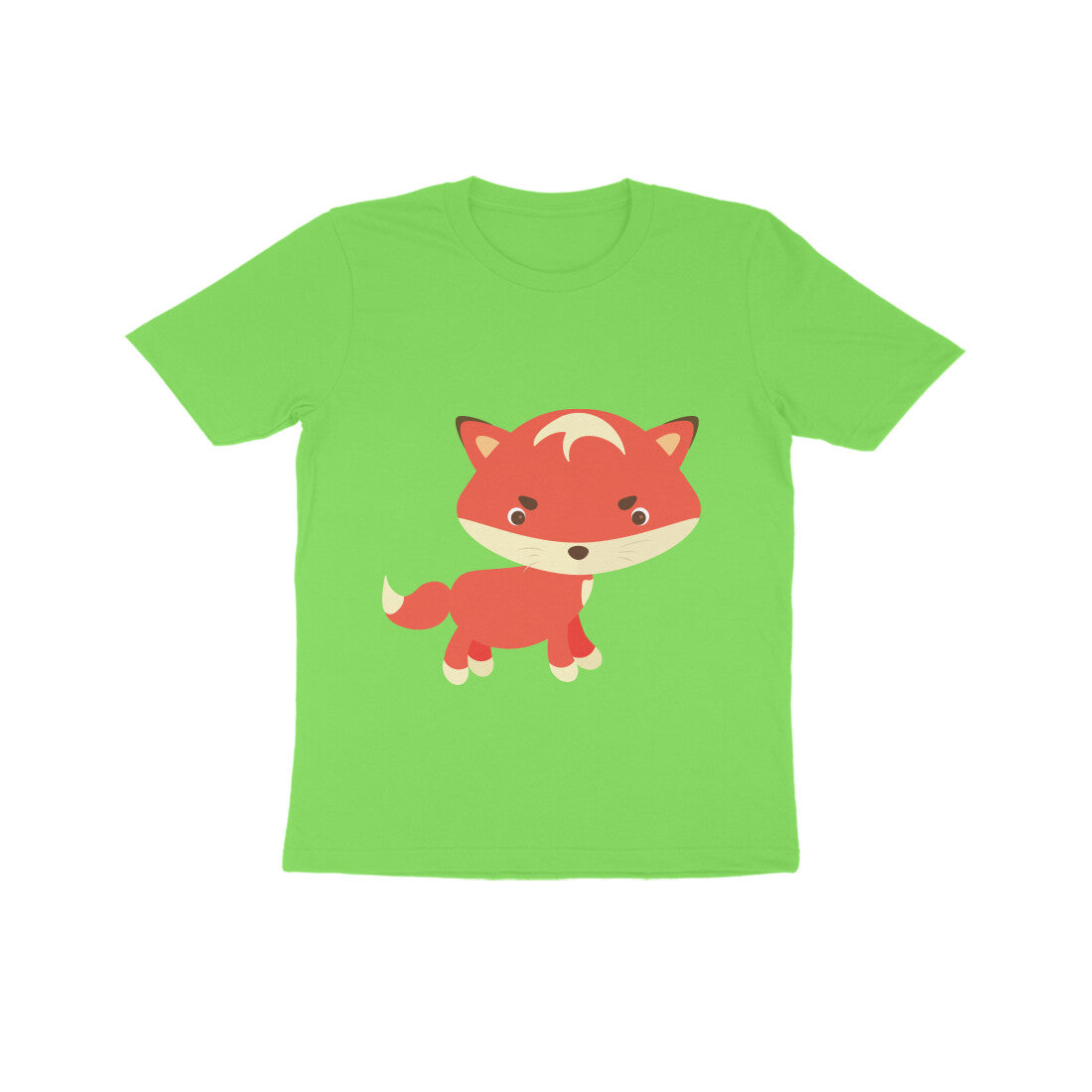 Kids' Half Sleeve Round Neck Tshirt β Cute fox puraidoprints