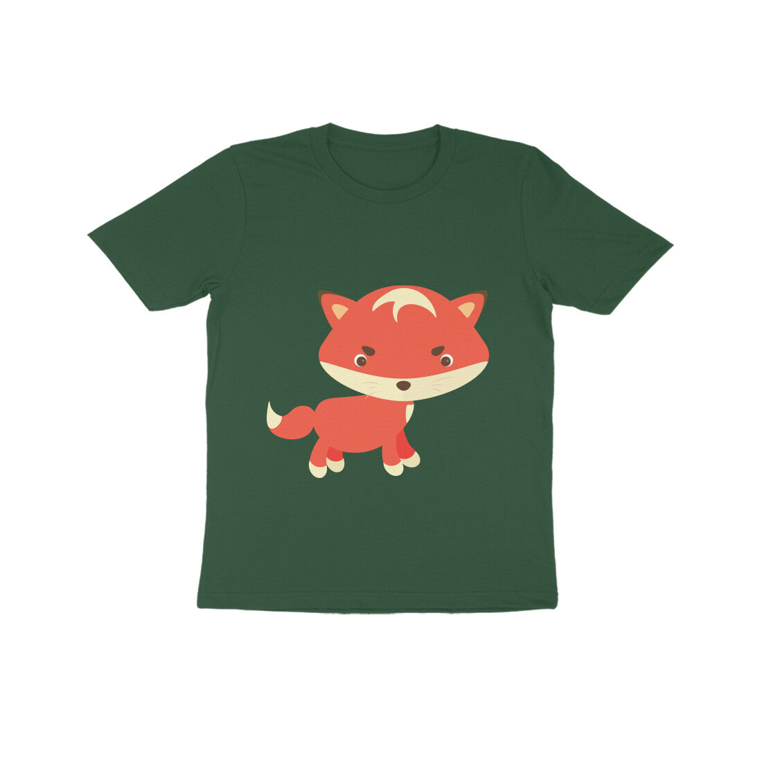 Kids' Half Sleeve Round Neck Tshirt β Cute fox puraidoprints