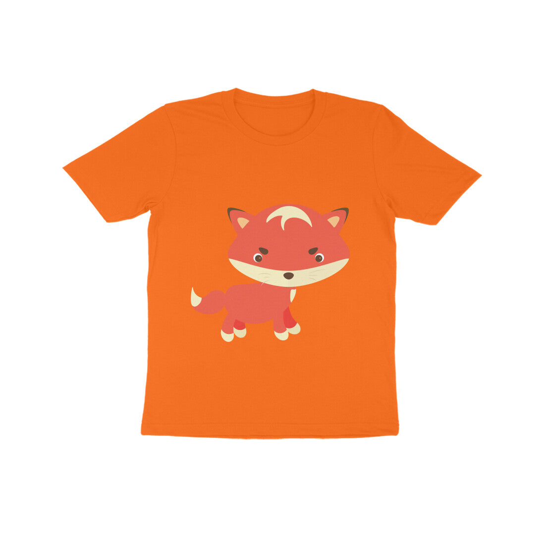 Kids' Half Sleeve Round Neck Tshirt β Cute fox puraidoprints