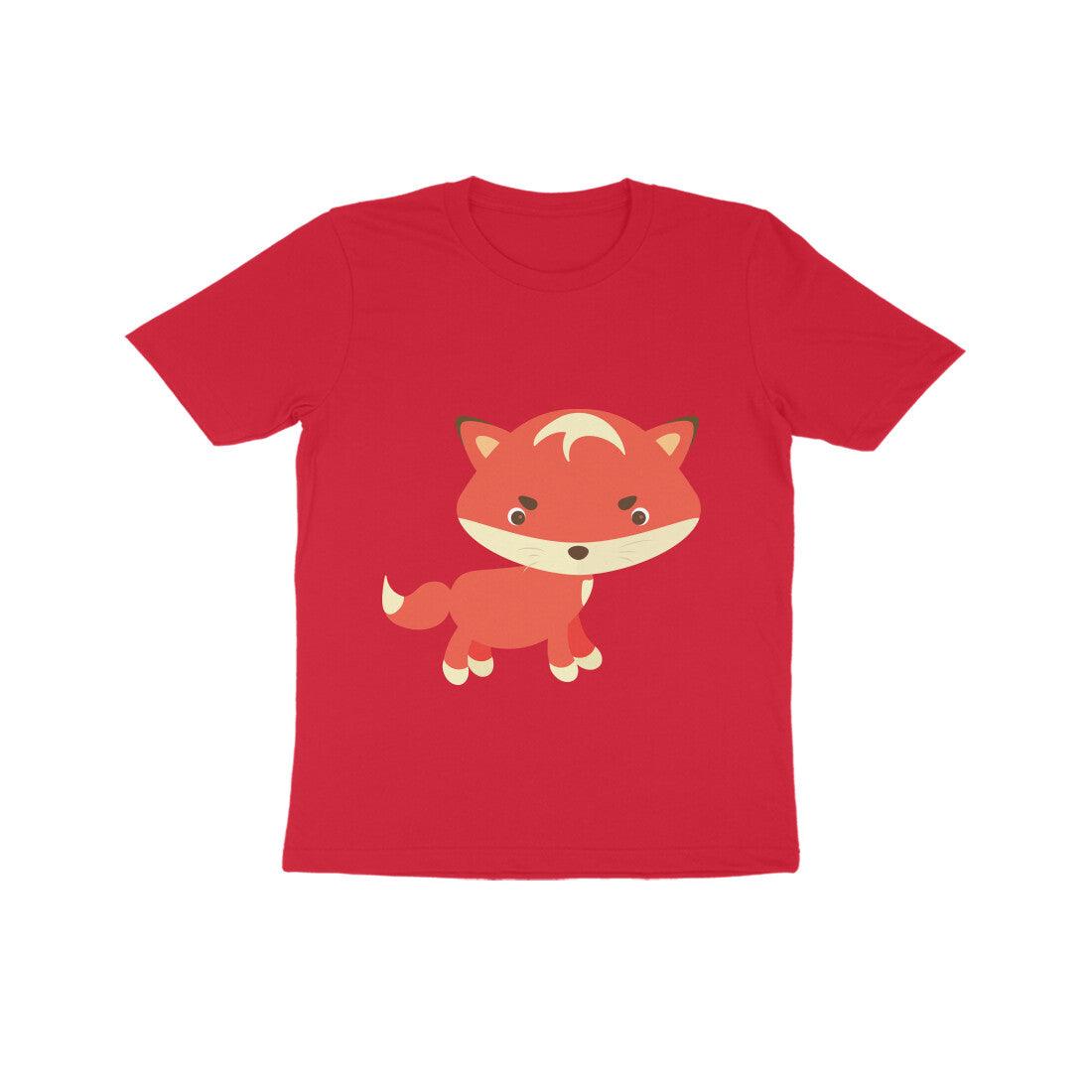 Kids' Half Sleeve Round Neck Tshirt β Cute fox puraidoprints