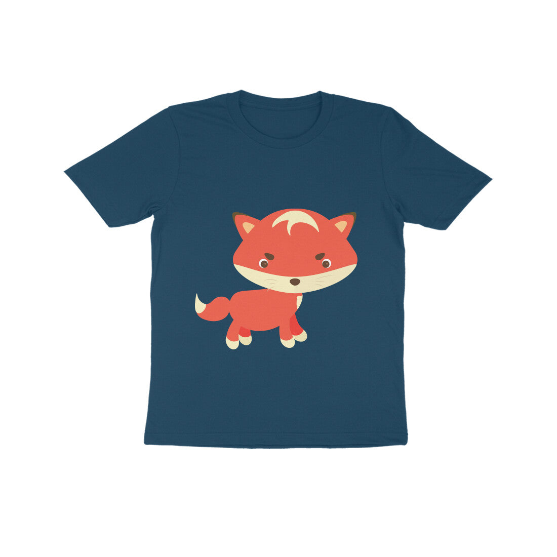 Kids' Half Sleeve Round Neck Tshirt β Cute fox puraidoprints