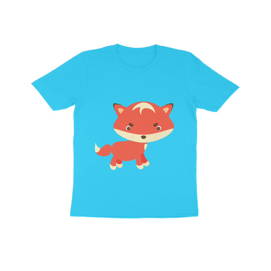 Kids' Half Sleeve Round Neck Tshirt β Cute fox puraidoprints