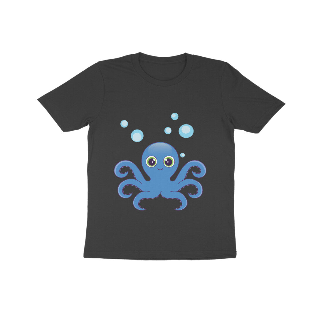Kids' Half Sleeve Round Neck Tshirt β Cute octopus puraidoprints