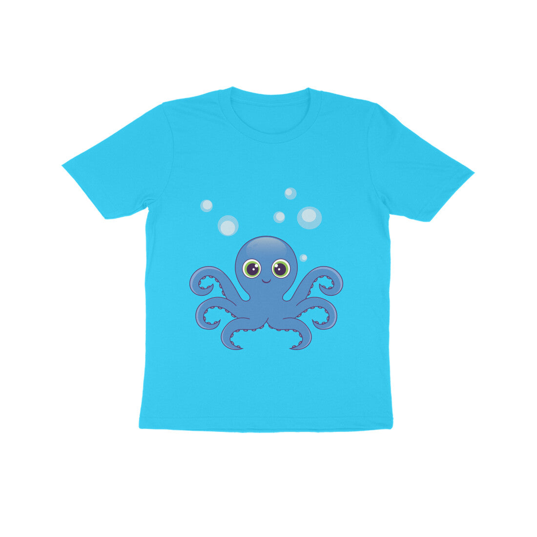Kids' Half Sleeve Round Neck Tshirt β Cute octopus puraidoprints
