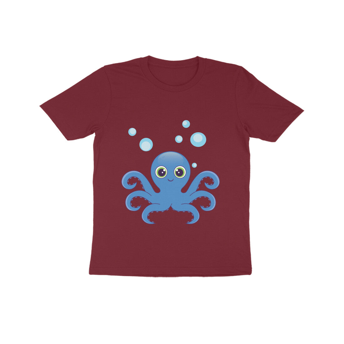Kids' Half Sleeve Round Neck Tshirt β Cute octopus puraidoprints