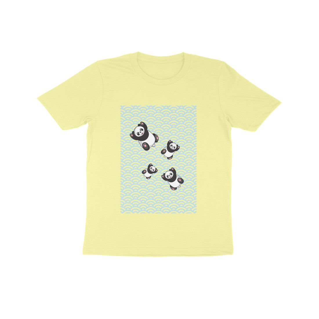 Kids' Half Sleeve Round Neck Tshirt - Falling Pandas puraidoprints
