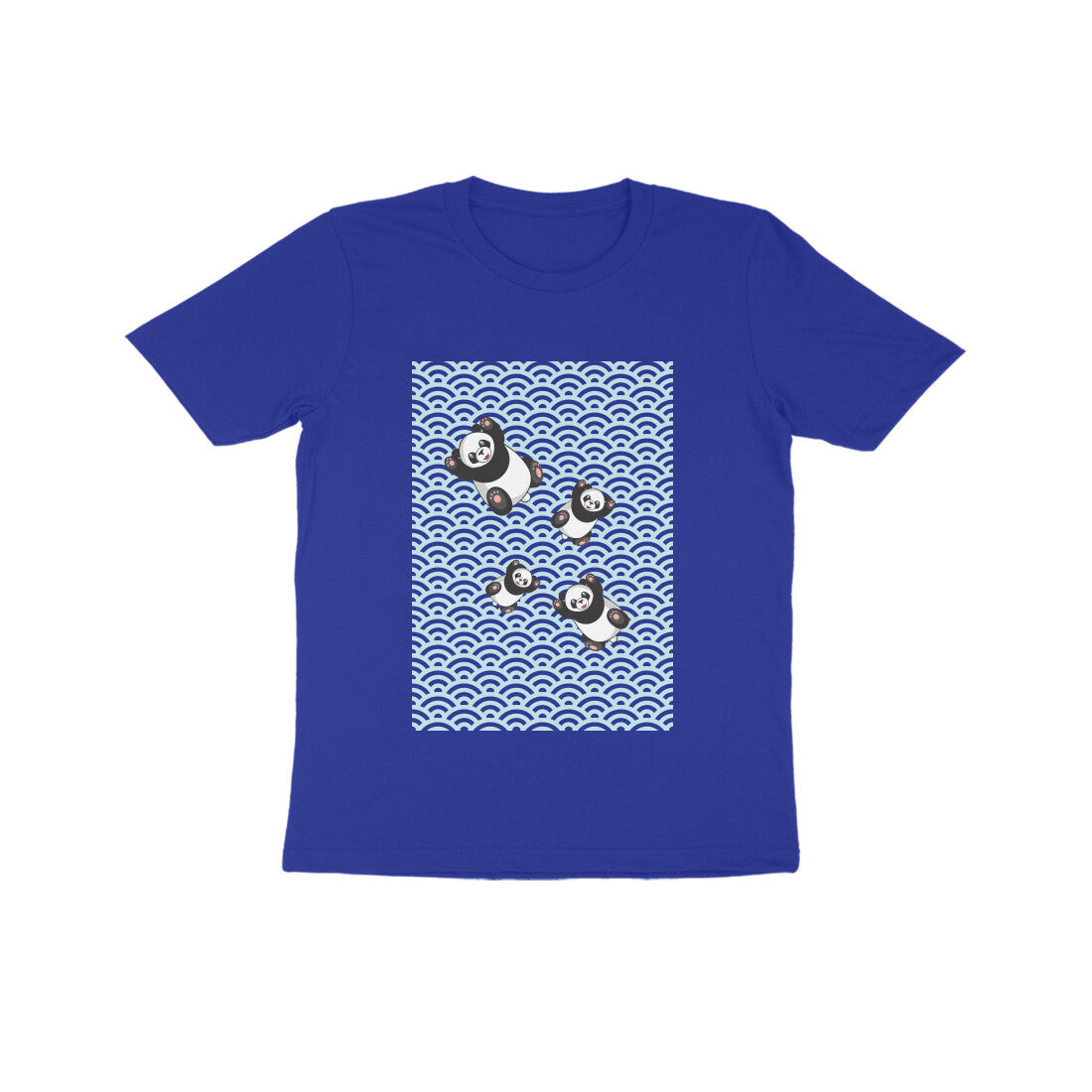 Kids' Half Sleeve Round Neck Tshirt - Falling Pandas puraidoprints