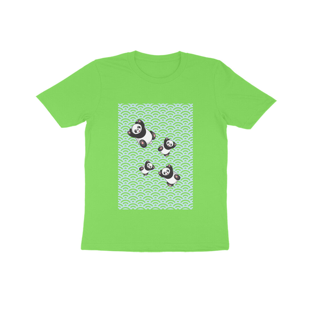 Kids' Half Sleeve Round Neck Tshirt - Falling Pandas puraidoprints