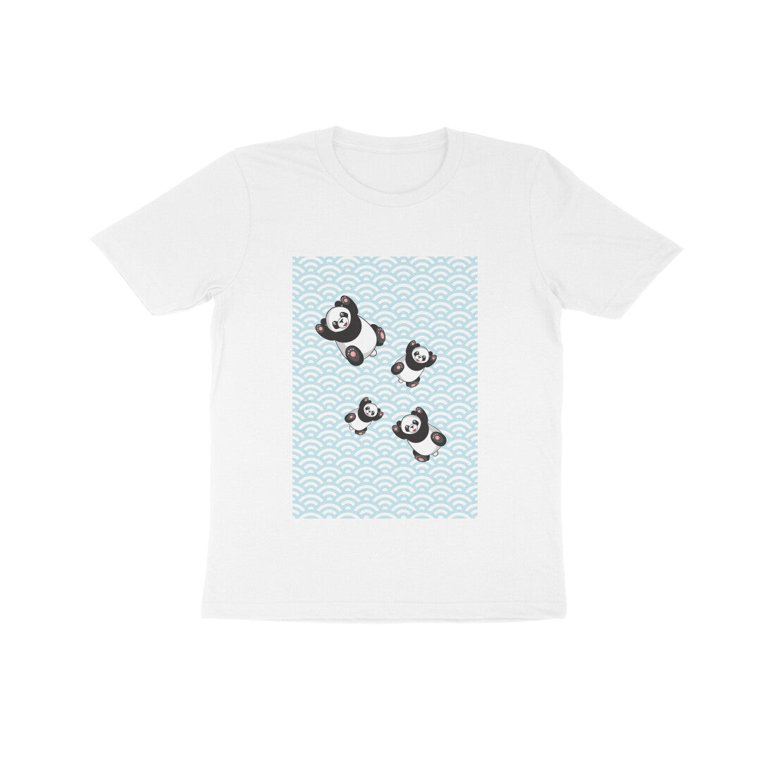 Kids' Half Sleeve Round Neck Tshirt - Falling Pandas puraidoprints