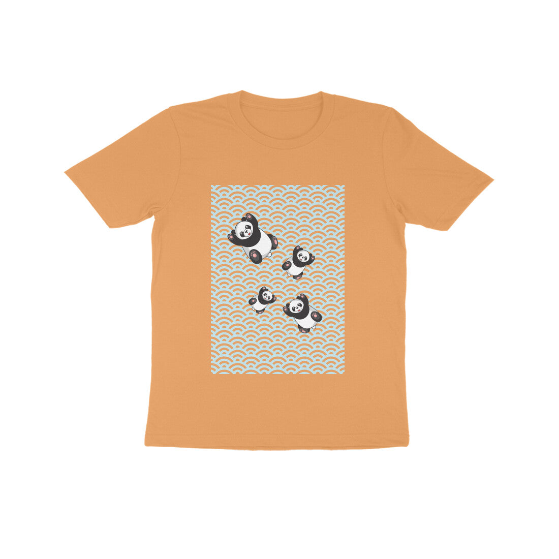 Kids' Half Sleeve Round Neck Tshirt - Falling Pandas puraidoprints
