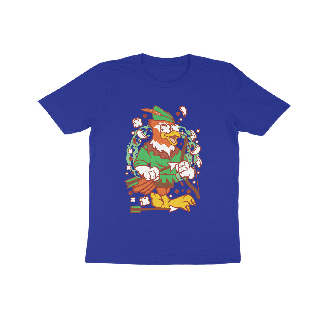 Kids' Half Sleeve Round Neck Tshirt β Green Bird Robinhood 2 puraidoprints